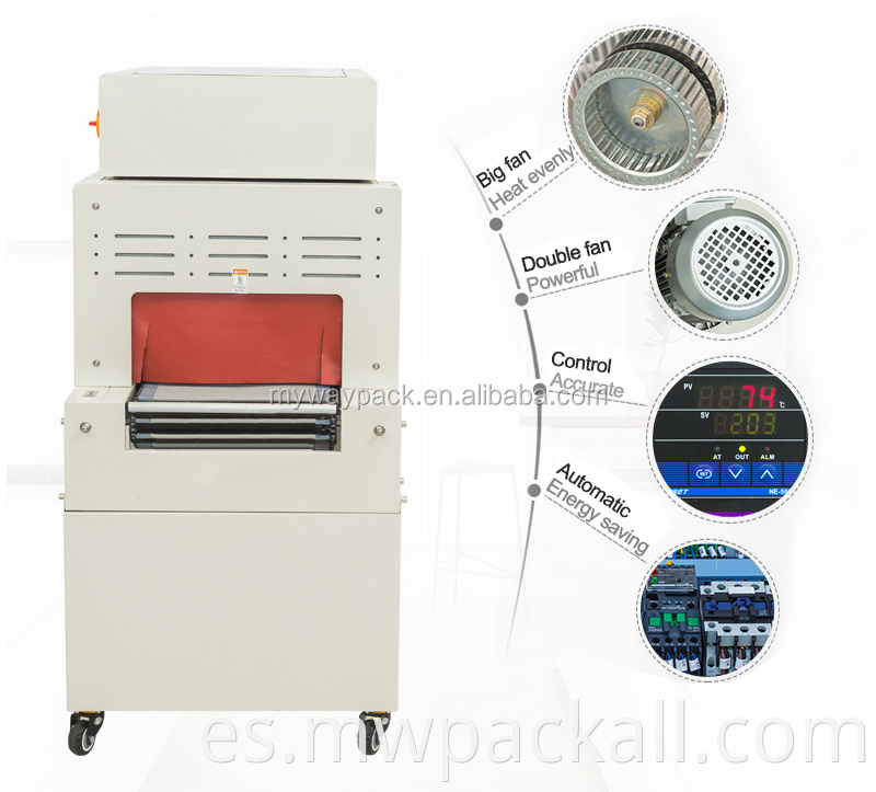 Máquina automática de embalaje de envoltura termoencogible de sellado tipo l de película plástica de pe pof